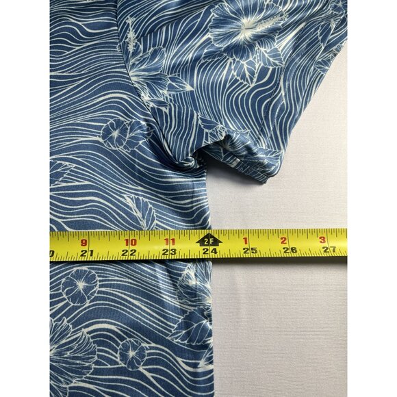 Laguna Swim Men’s XL Blue White Floral Polo Shirt Stretch Casual Surf Style - Picture 9 of 9